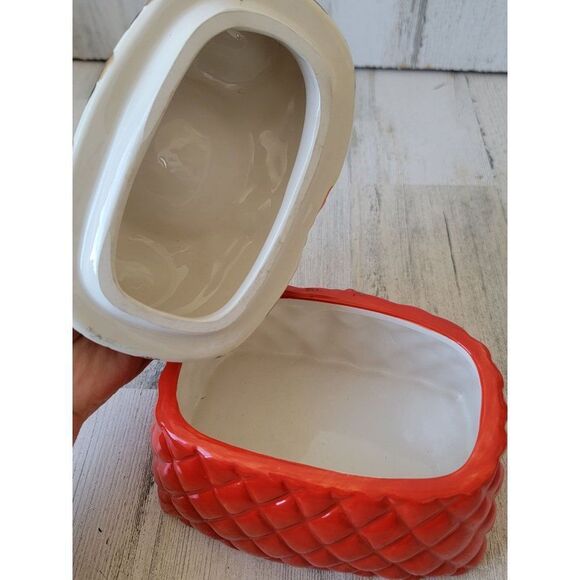 David's cookies red quilted purse ceramic cookie jar decor home - Picture 11 of 12